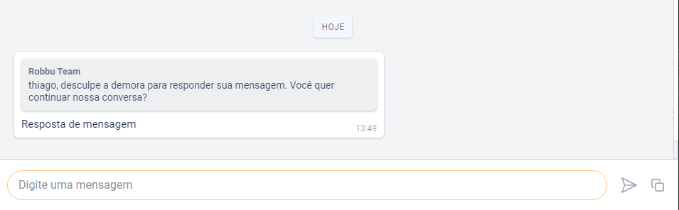 Mensagem respondida exibida associada à mensagem original