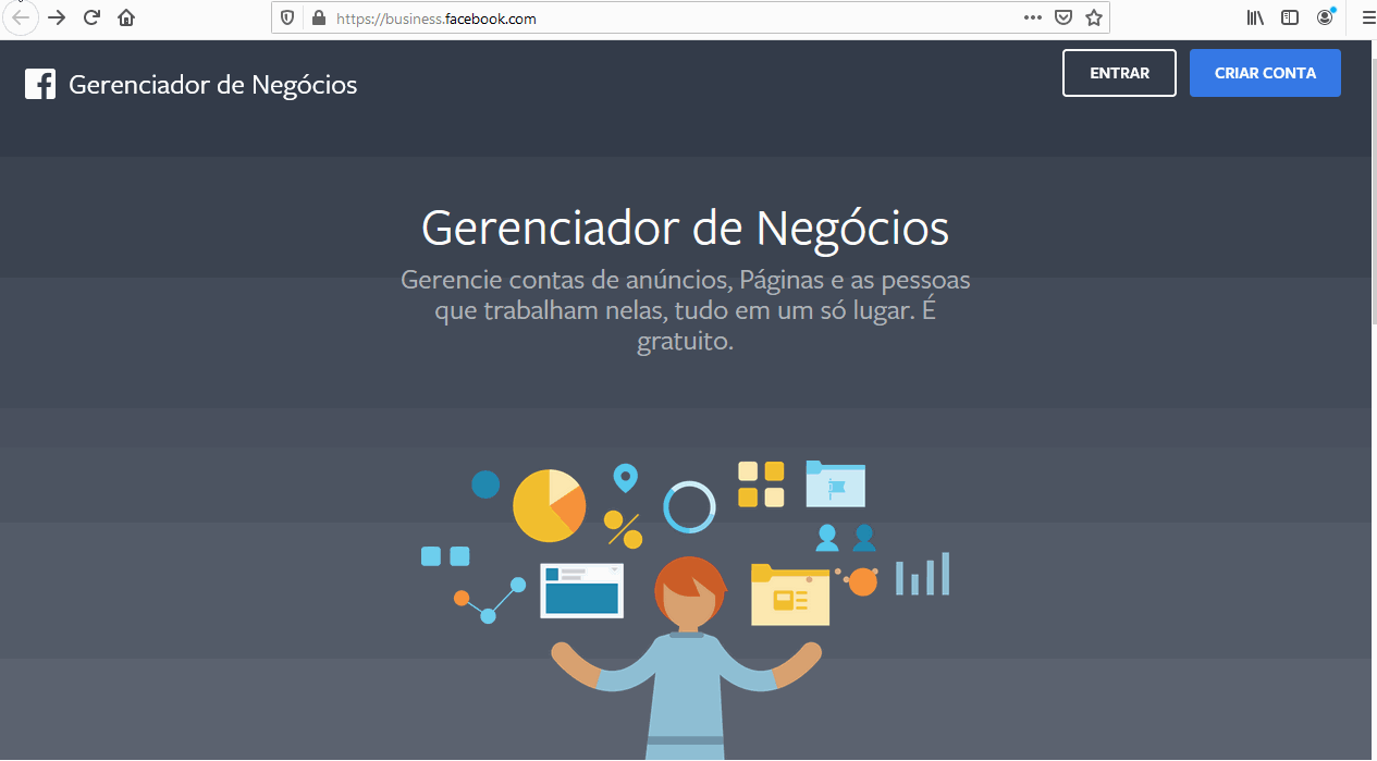 Criando a conta no Gerenciador de Negócios do Facebook