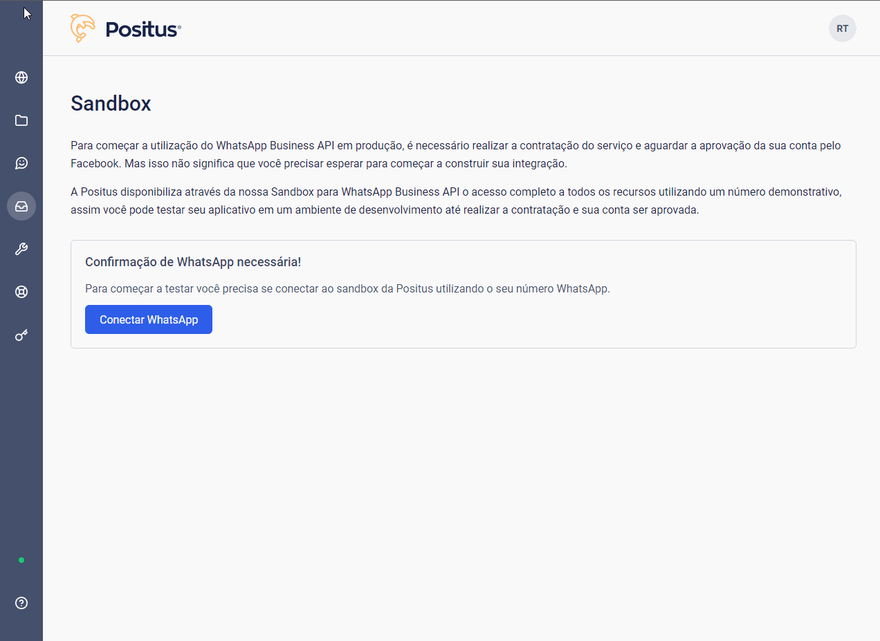 Ativando a Sandbox lendo o QR Code com o celular
