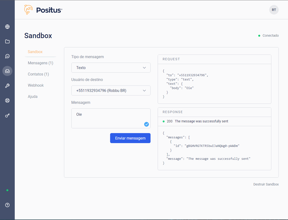 Configurando o webhook da Sandbox