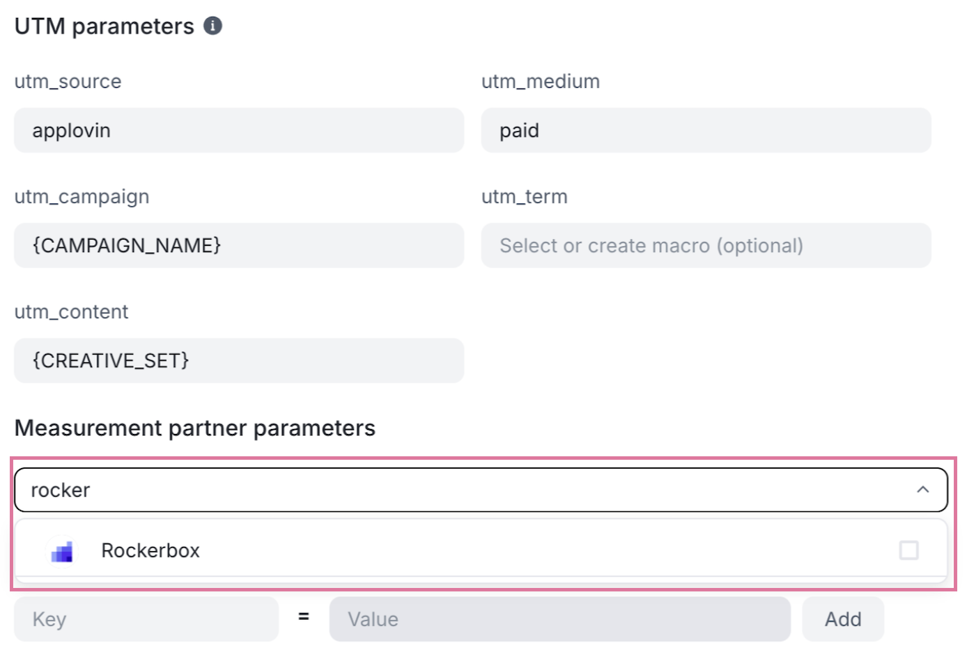 Selecting Rockerbox as measurement partner