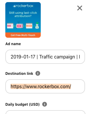 Select the destination link field