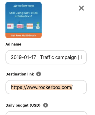 Select the destination link field