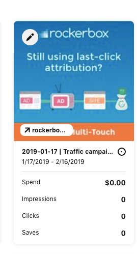 Hover over ad and click the edit icon