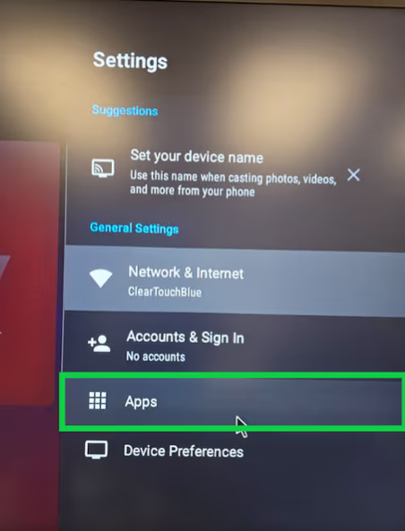 Apps highlighted in ZenStick settings