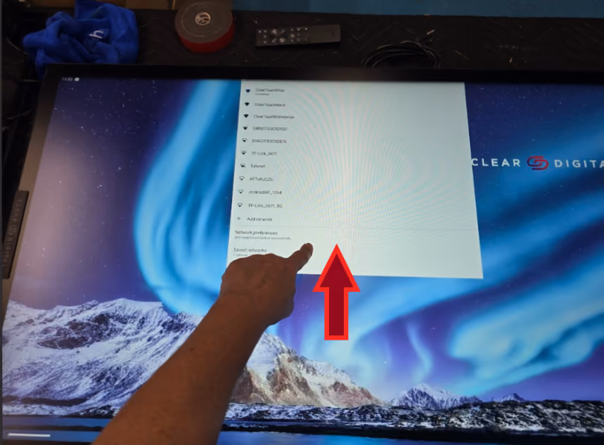 Settings app window being swiped upward to close