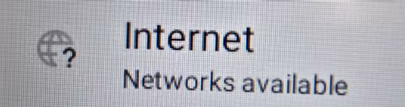 Internet option with Networks available beneath it