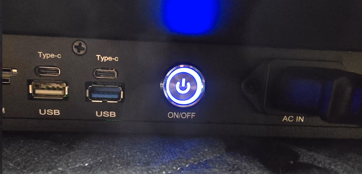 Illuminated power button on the bottom side of the ClearDigital Way display