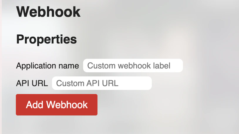 Web Scrobbler extension settings — Accounts › Webhook › API URL field showing the Rocksky webhook URL