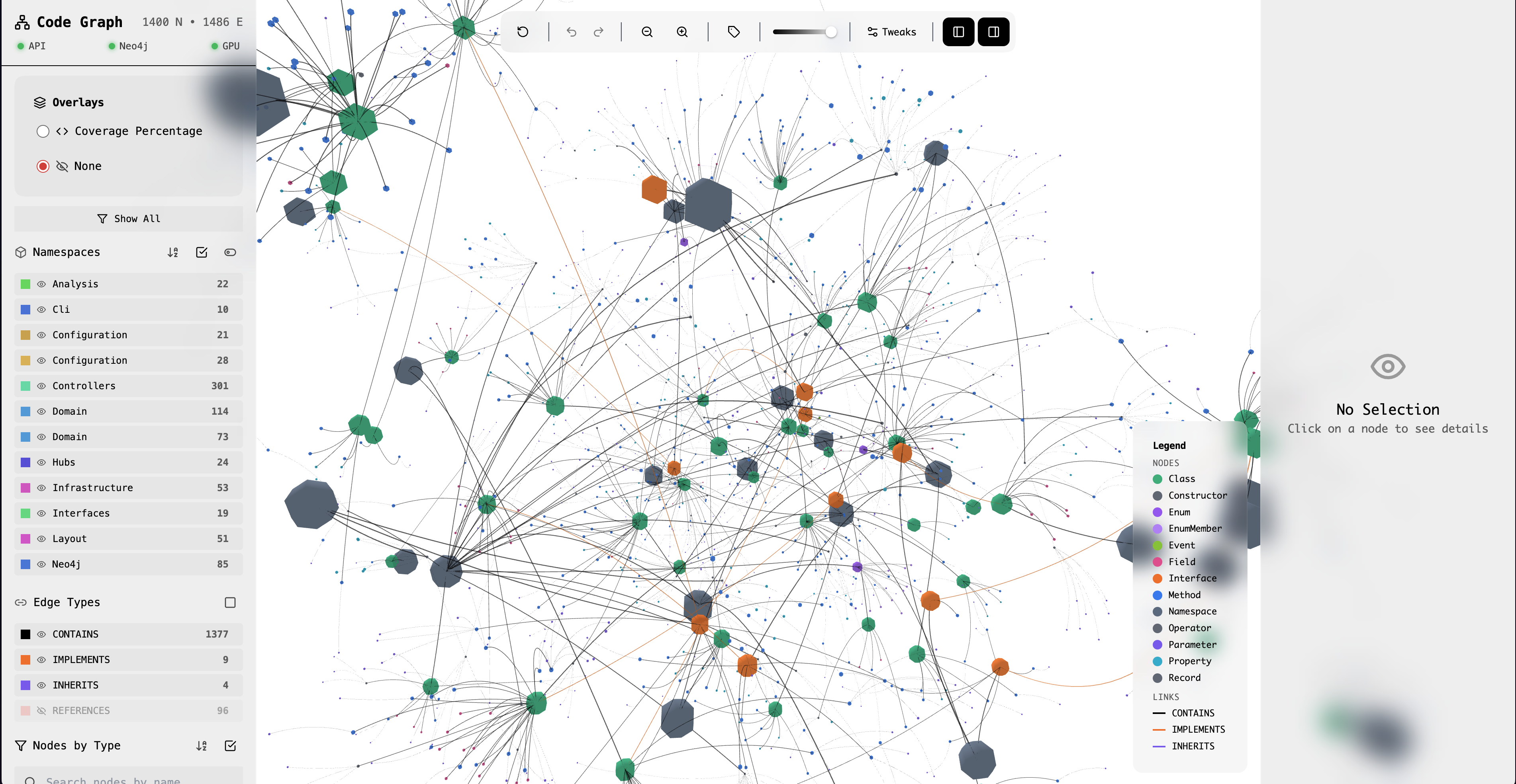 CodeGraph 3D visualization of a codebase