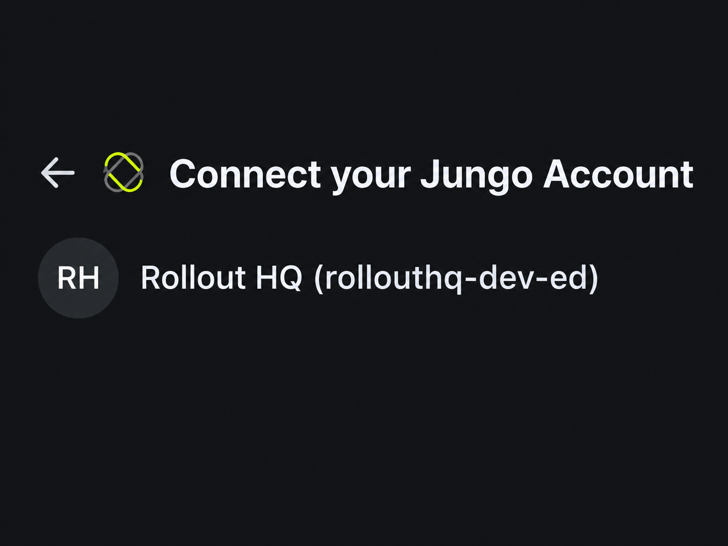 Mobile close-up confirming the connected Jungo account