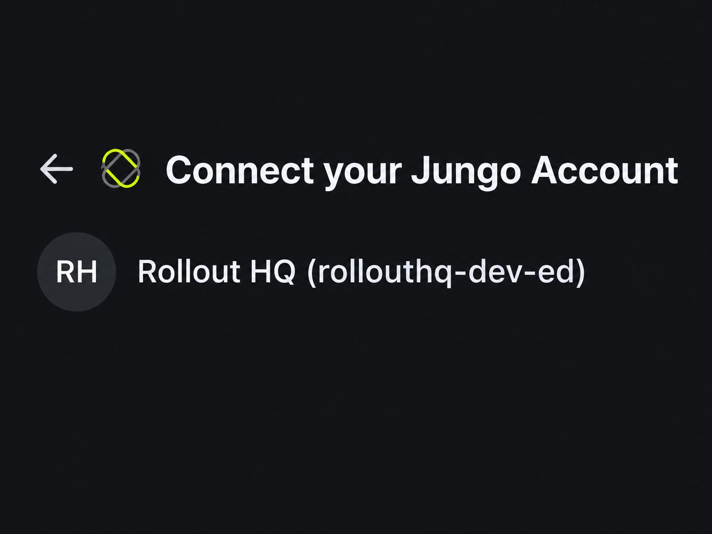 Mobile close-up confirming the connected Jungo account