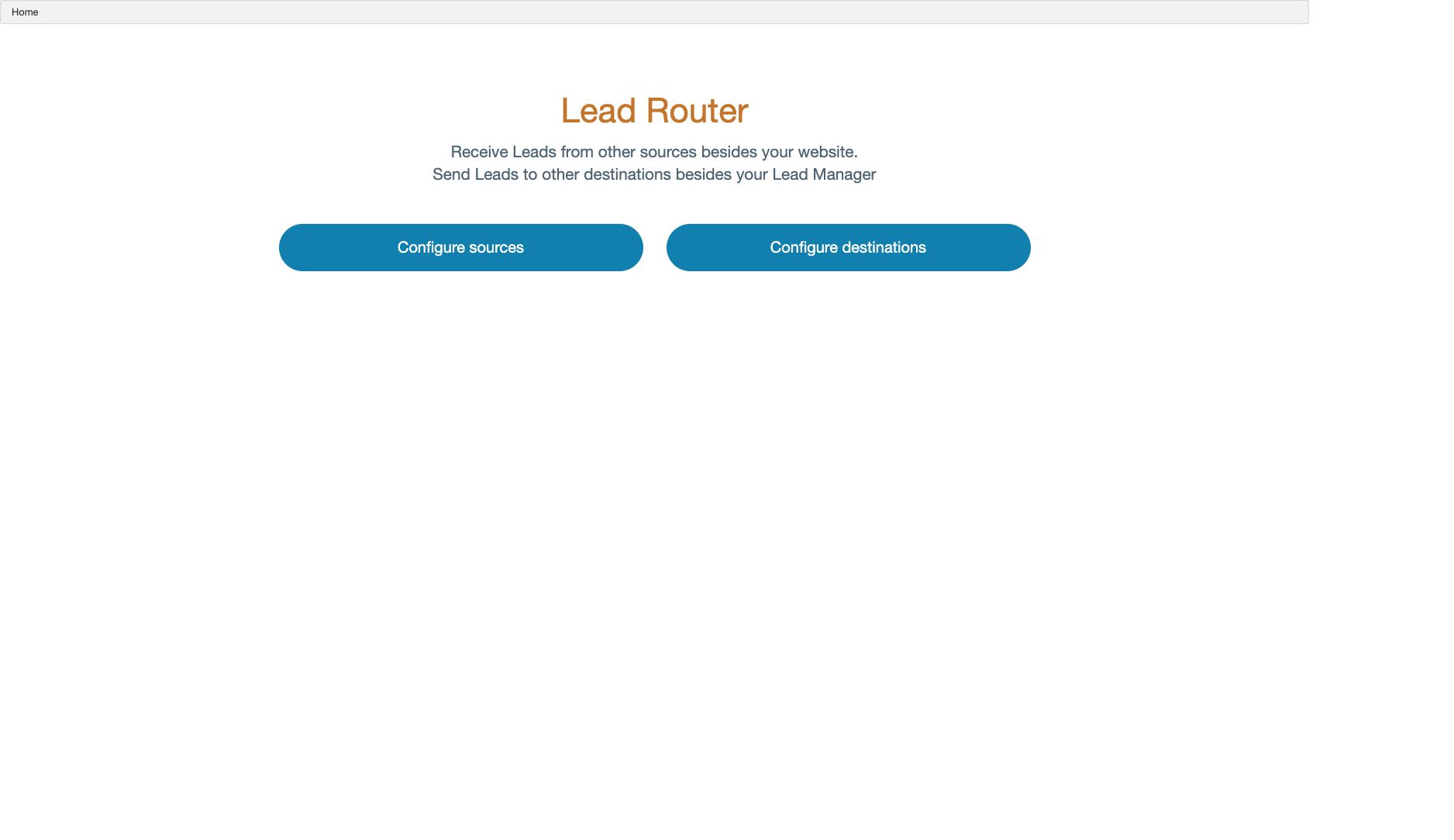 Real Geeks Lead Router with Configure destinations