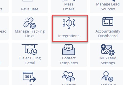 A close-up of Integrations in the Sierra Interactive settings menu