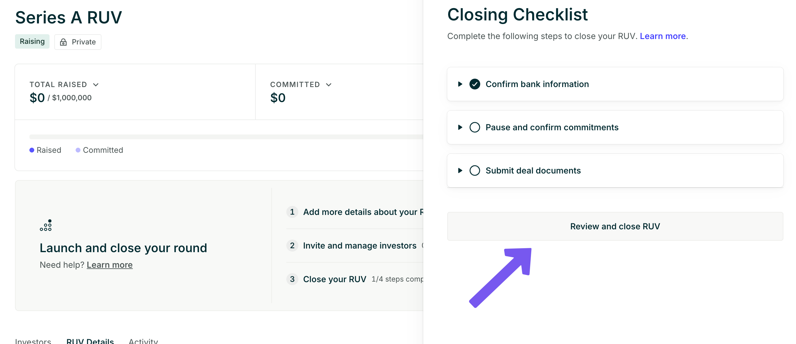 RUV Closingchecklist Reviewandclose RUV Save Pn