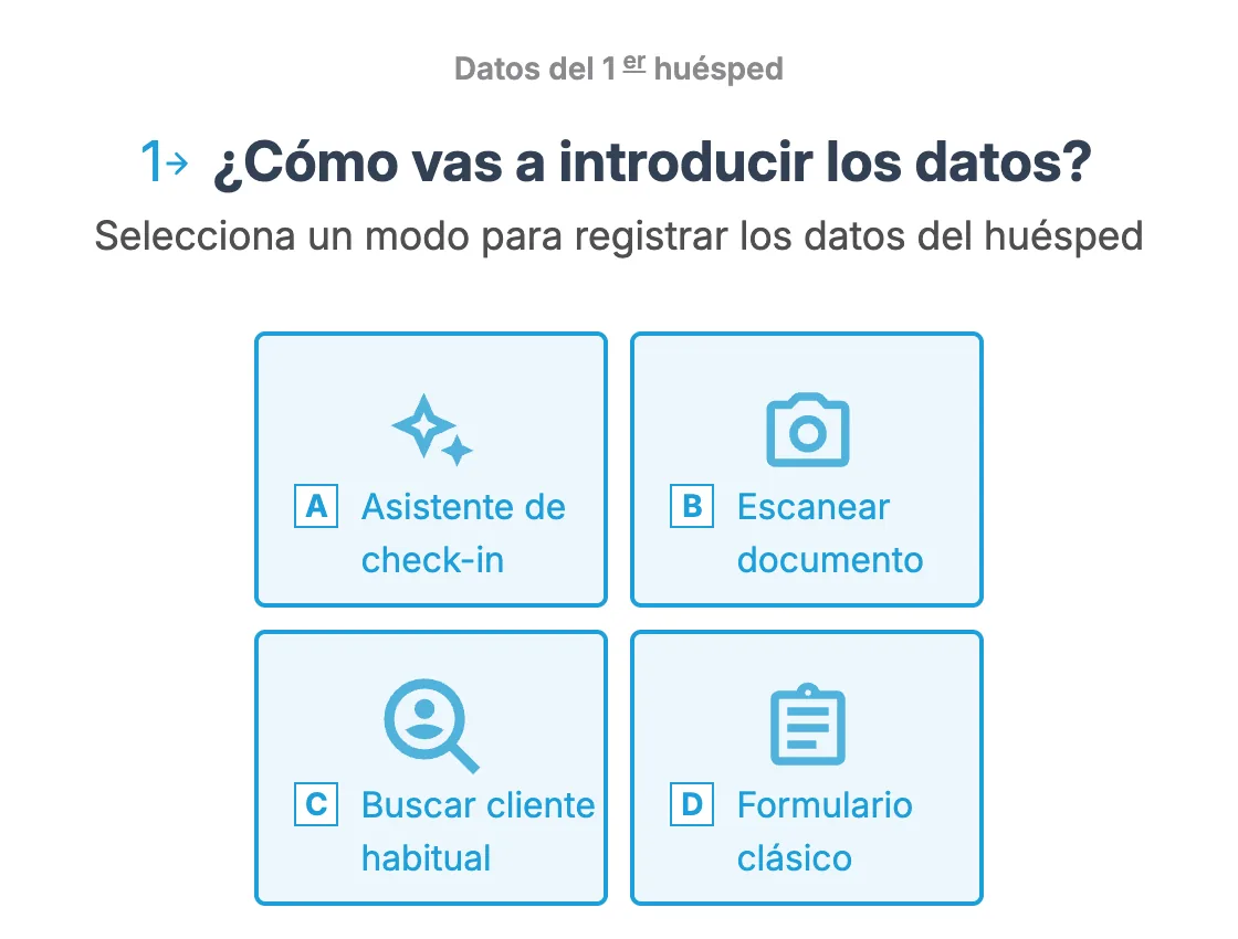 Pantalla ¿Cómo vas a introducir los datos? con la opción Escanear documento