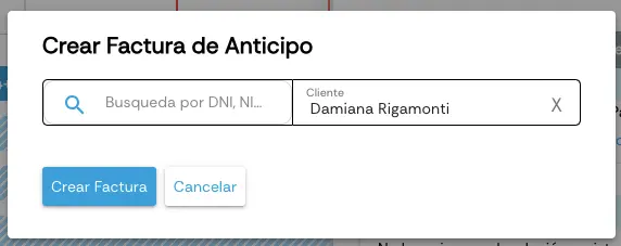 Advance invoice form