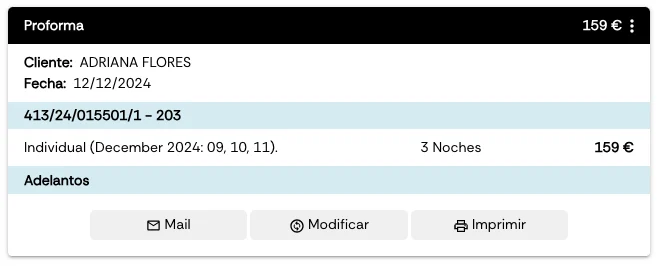 Advance proforma