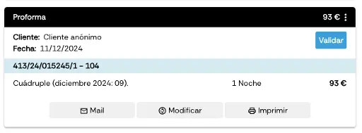 Proforma view