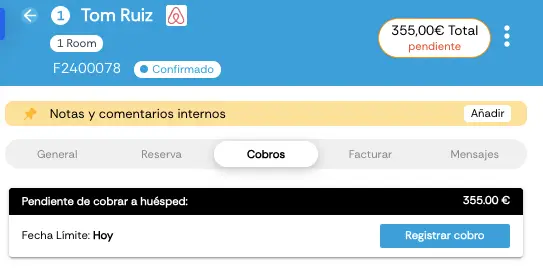 Record payment view