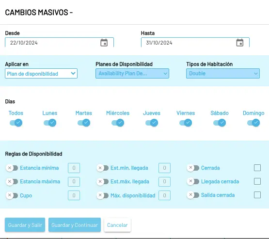 Mass updates window