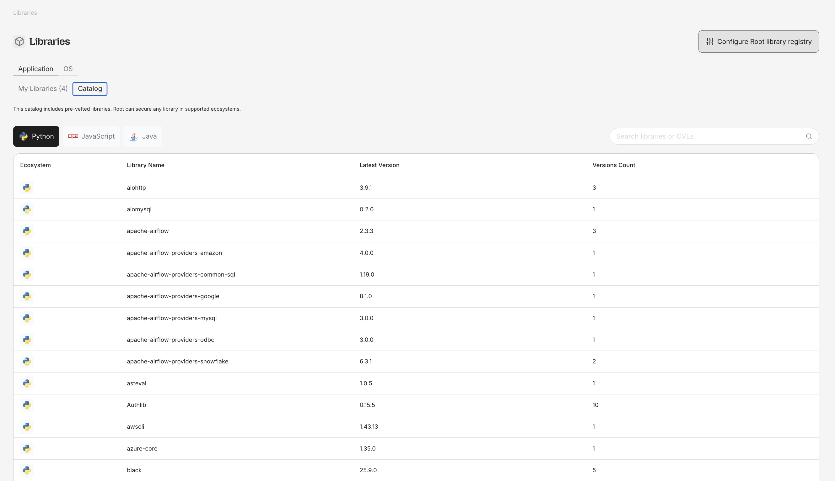 Library Catalog - Root