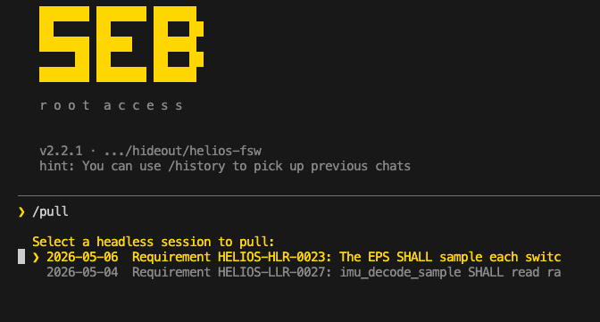 /pull listing open PRs in the Seb chat