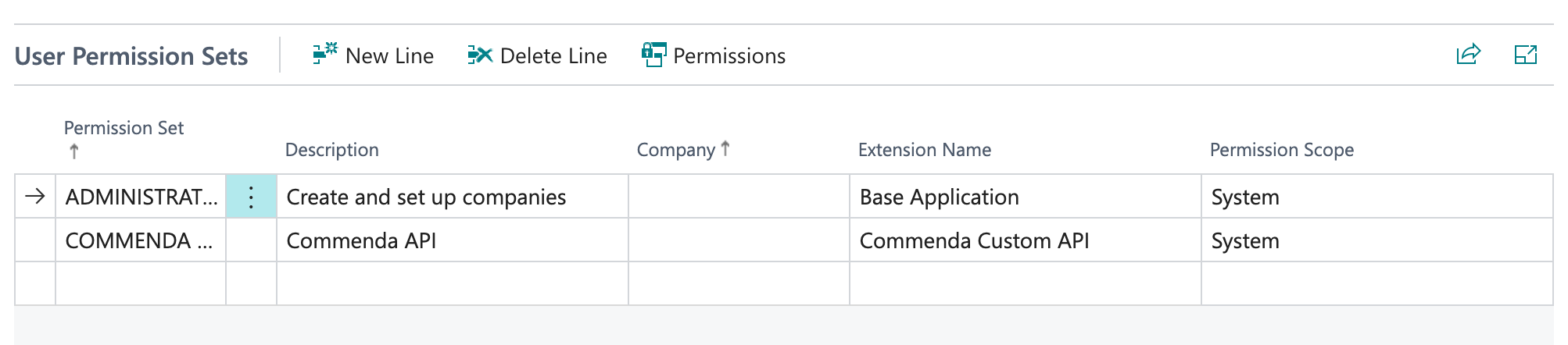 Commenda API Permission Set