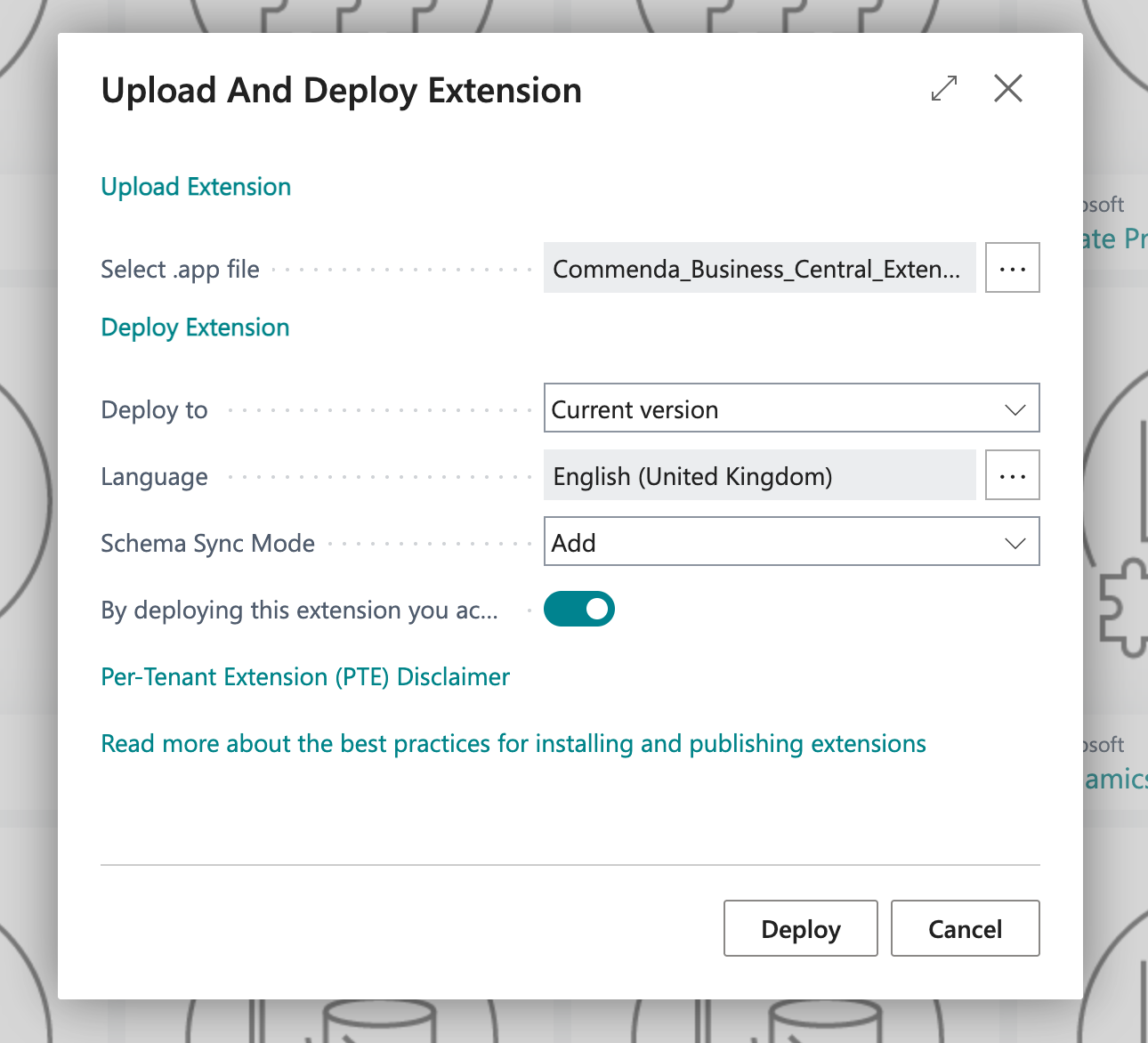 Upload And Deploy Extension