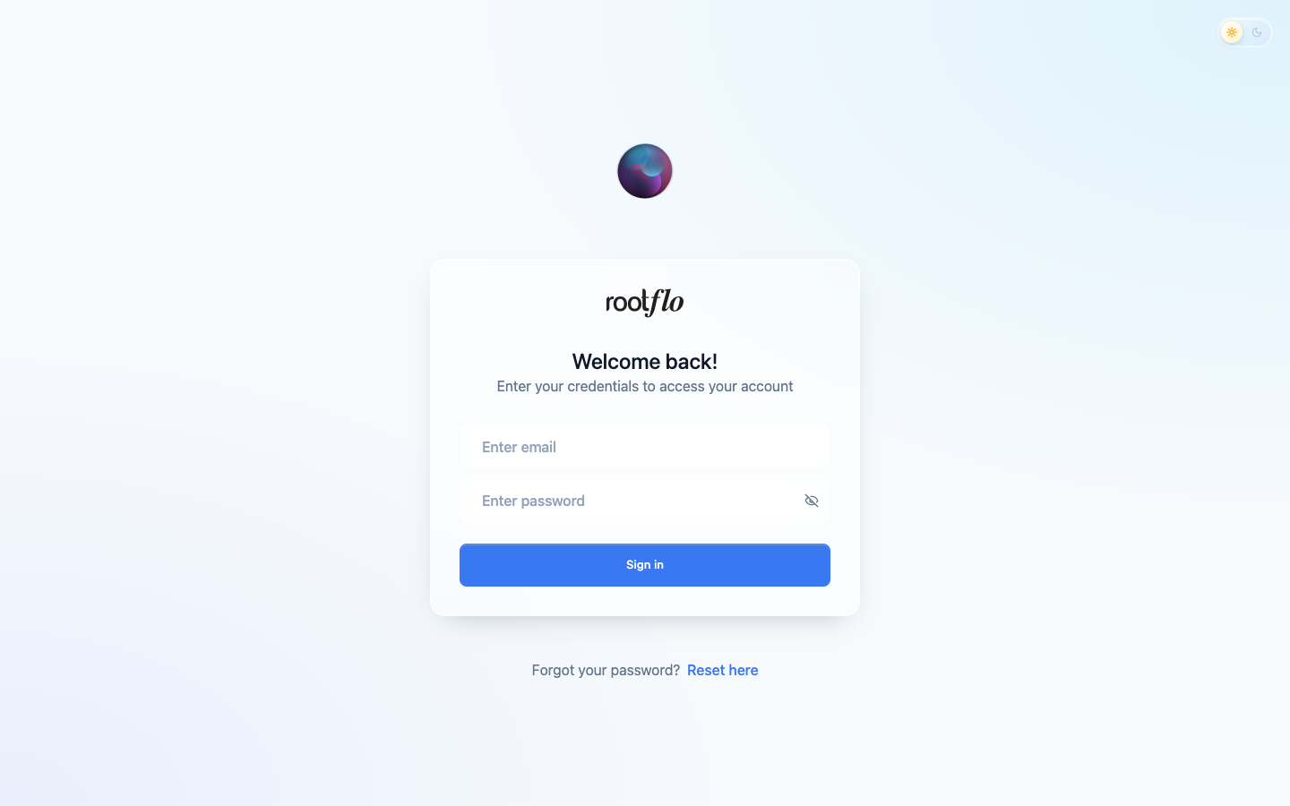 The Wavefront Console sign-in page