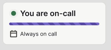 Widget showing the striped always-on-call indicator