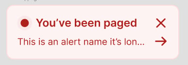 Widget showing a paged banner with the active alert
