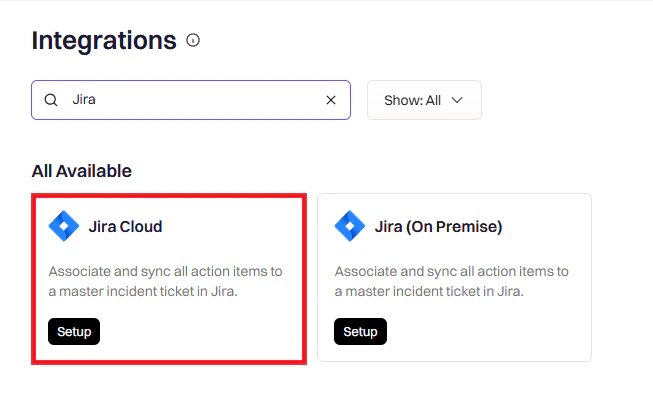 Jira Cloud integration setup