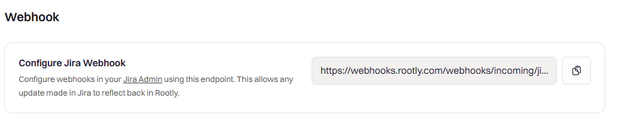 Jira webhook URL configuration in Rootly