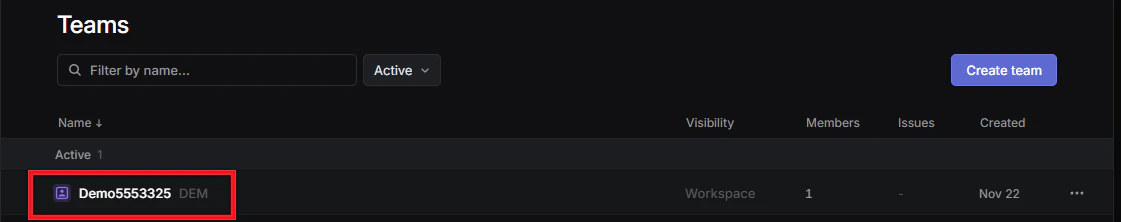 Team selection in Linear settings