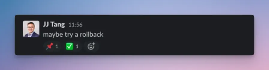 Using the pin emoji to add an event