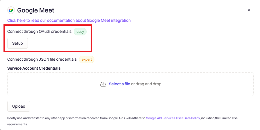 Google account selection screen