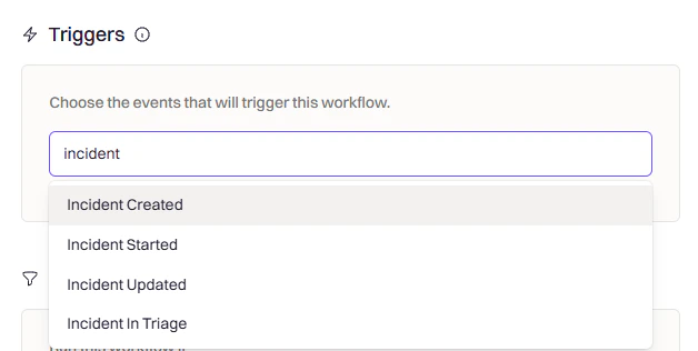 Workflow trigger configuration options