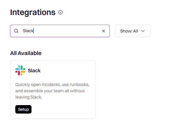 Slack integration setup