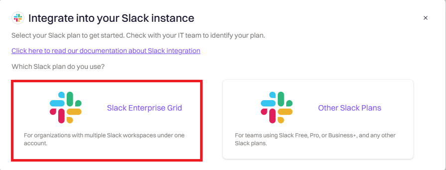 Slack Enterprise Grid option