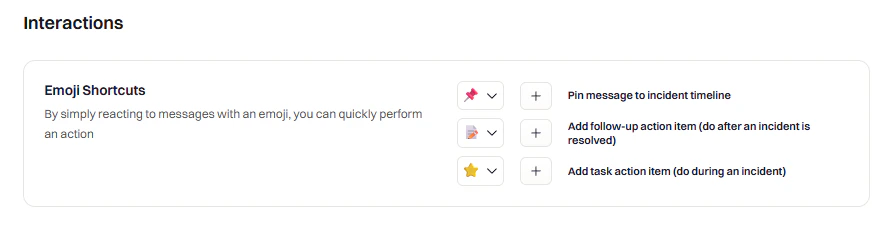 Emoji shortcut interactions
