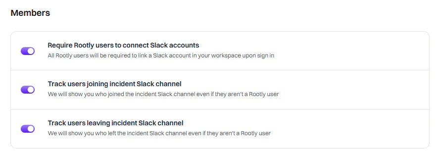 Member tracking settings