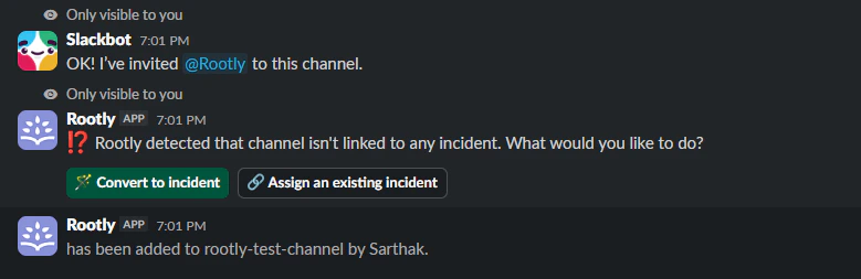 Private channel bot invitation