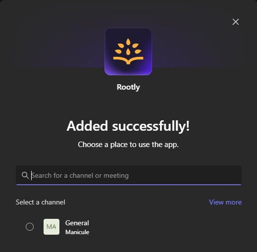 Team selection for Rootly bot installation