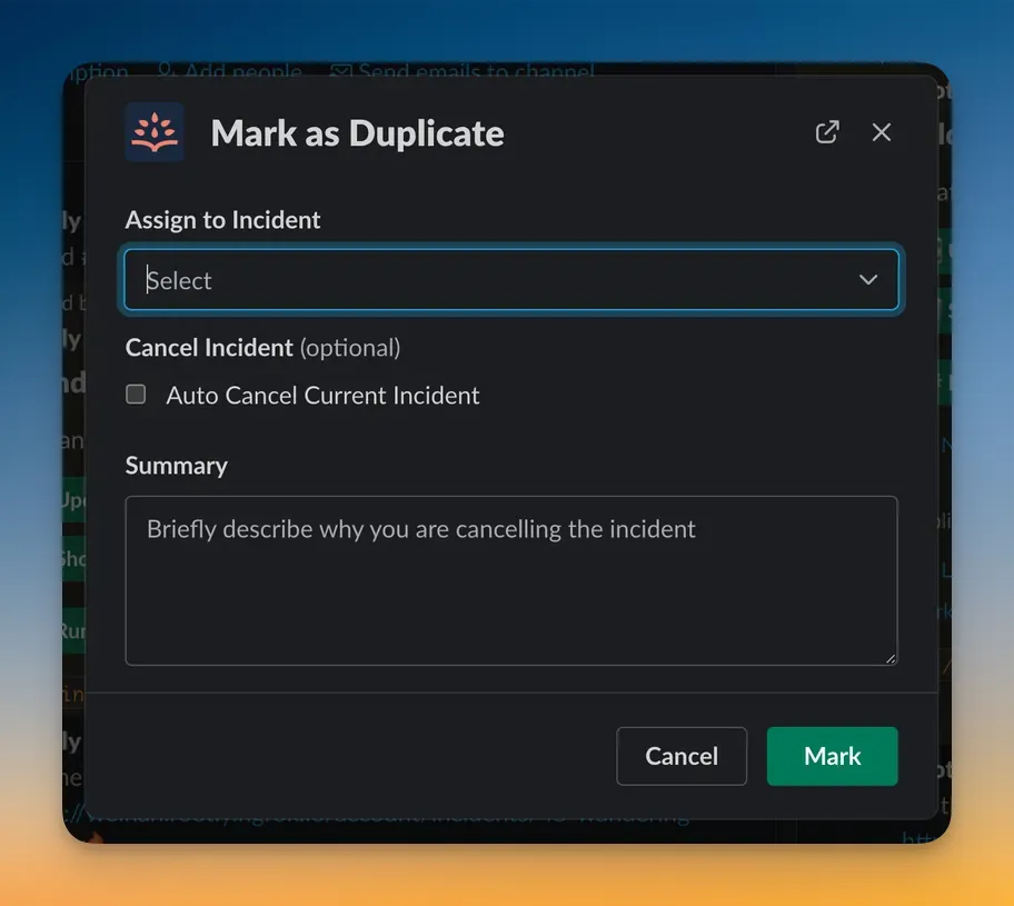 Slack duplicate modal
