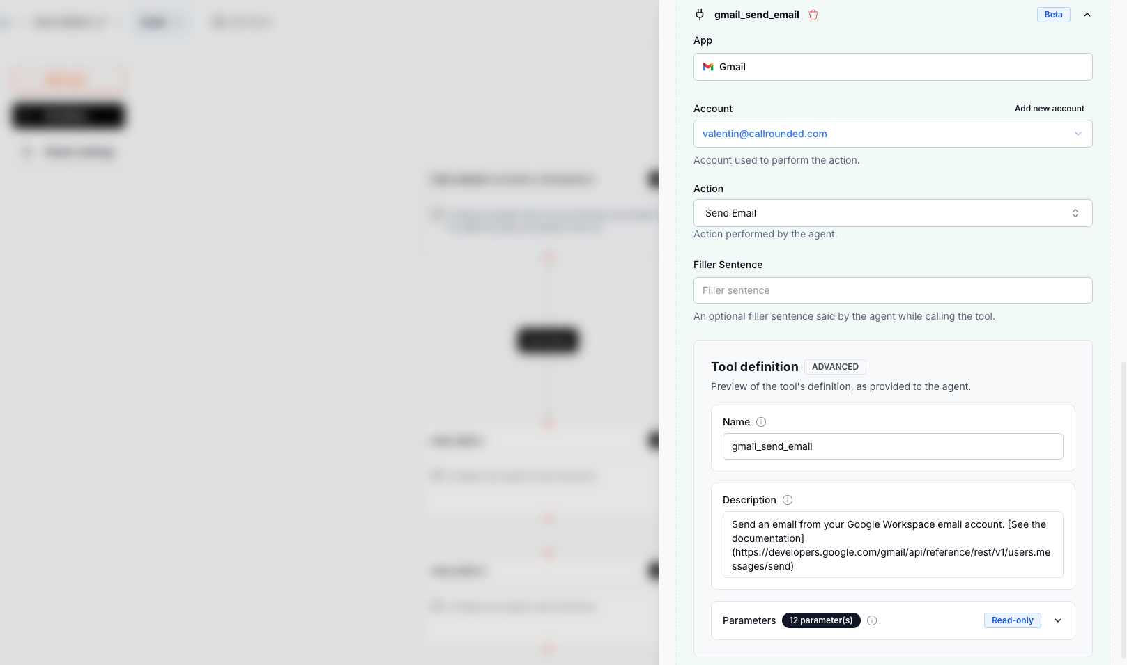 Integration configuration form