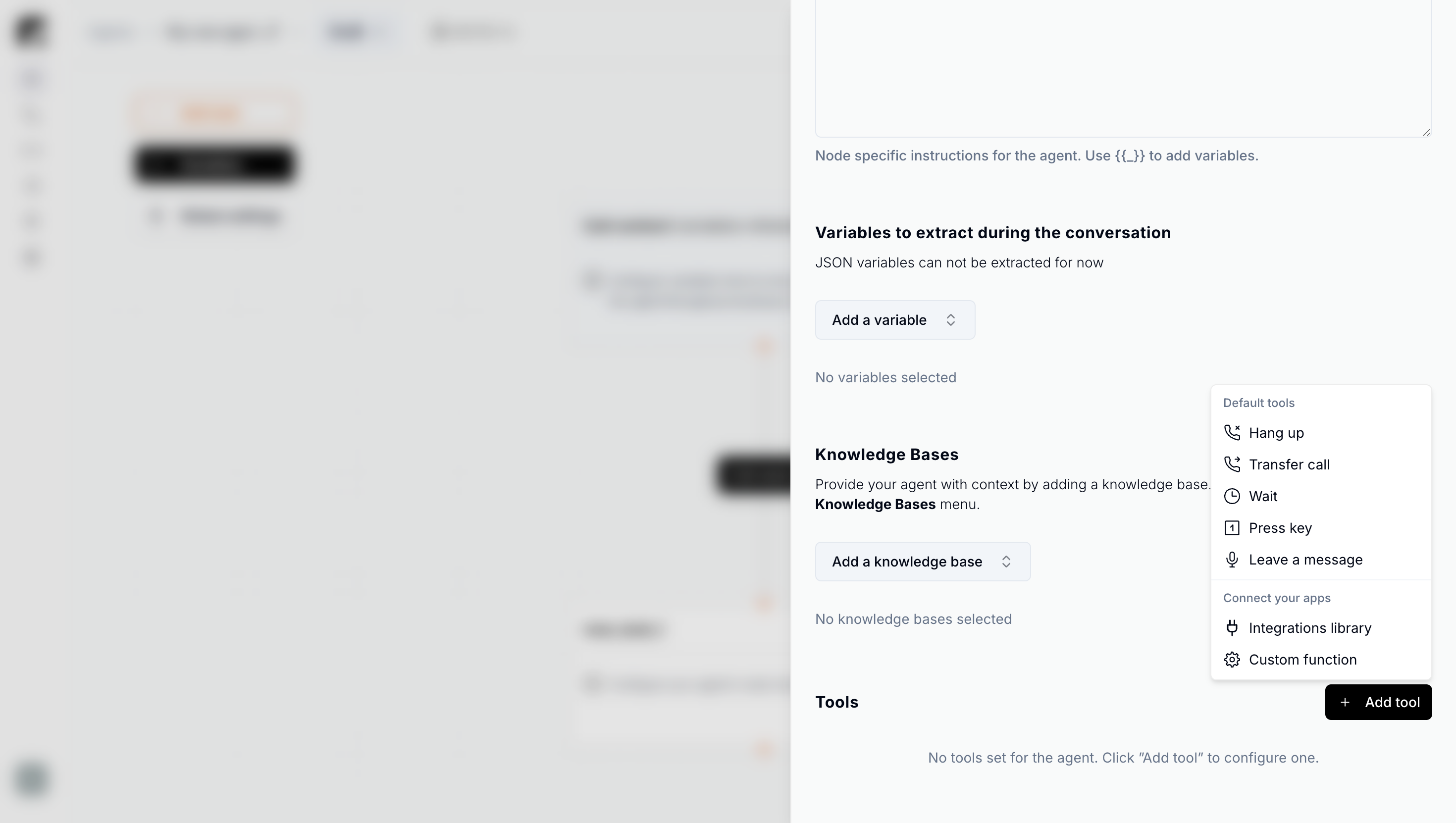 Add tool button in task settings