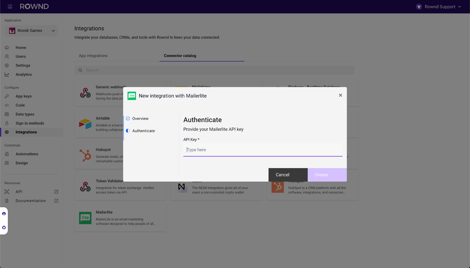 Enter your MailerLite API key