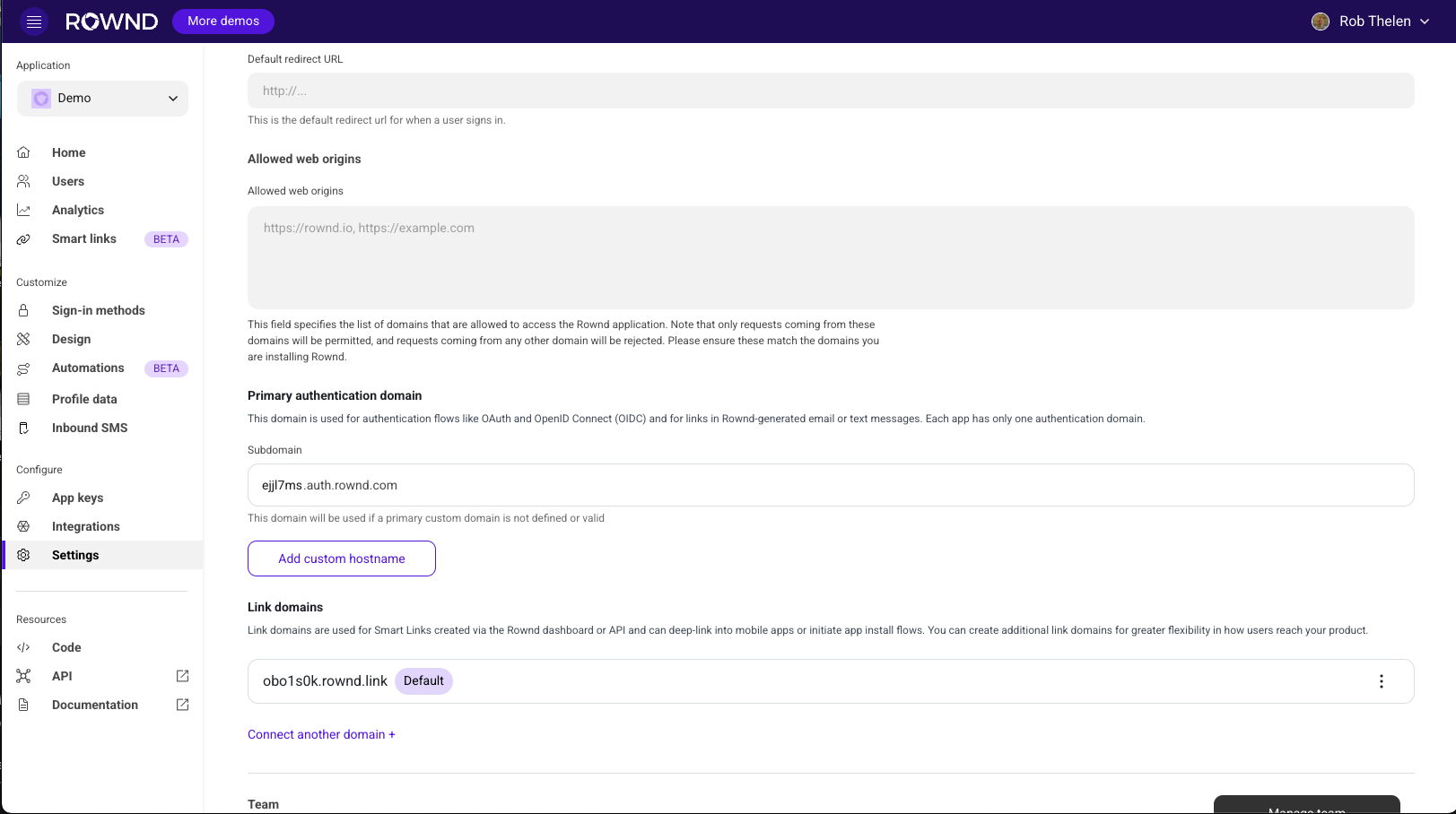 Access Settings in the left navigation