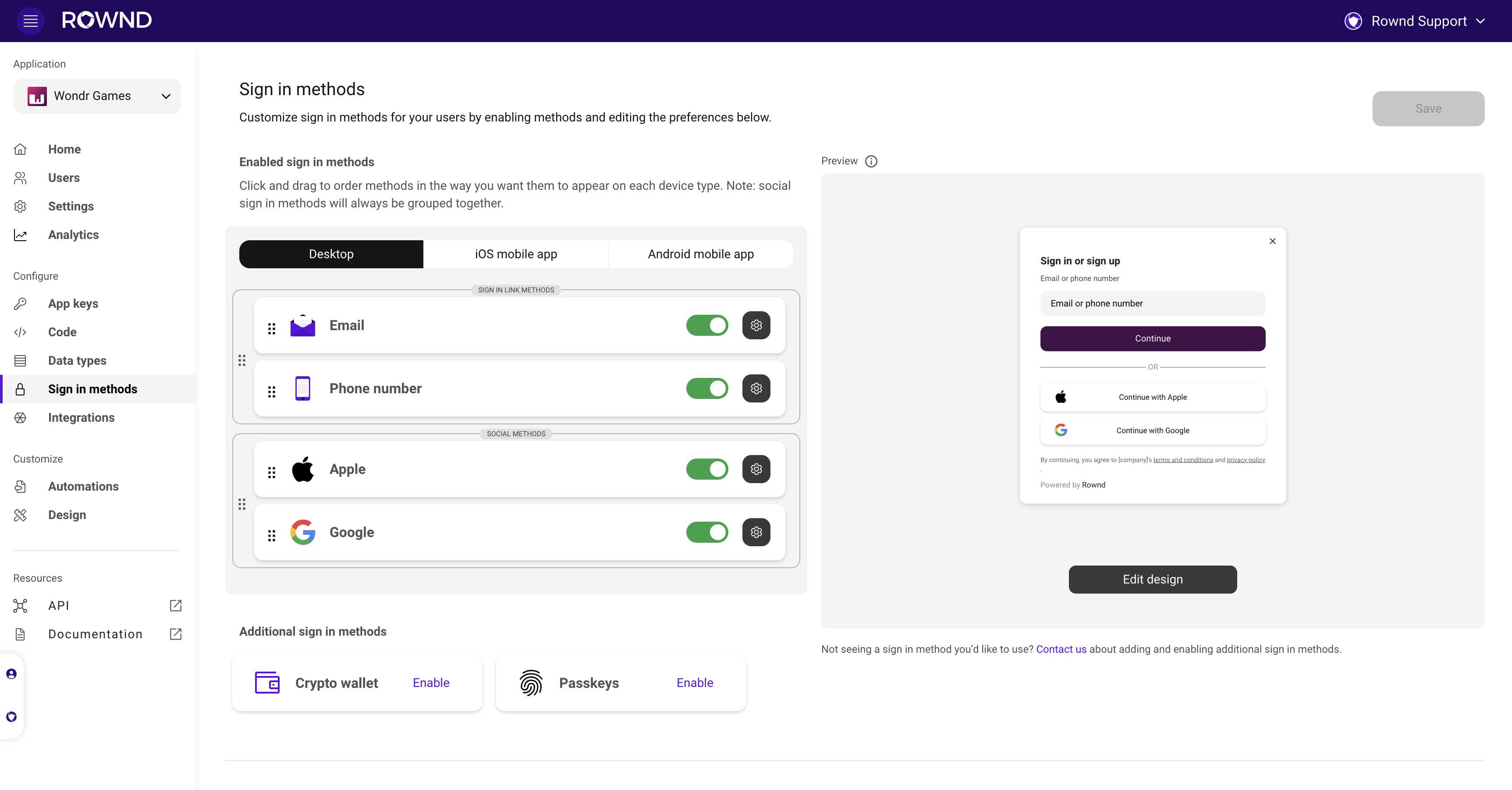 Finding authentication methods is easy; just select "Sign-in methods" from the nav pane.